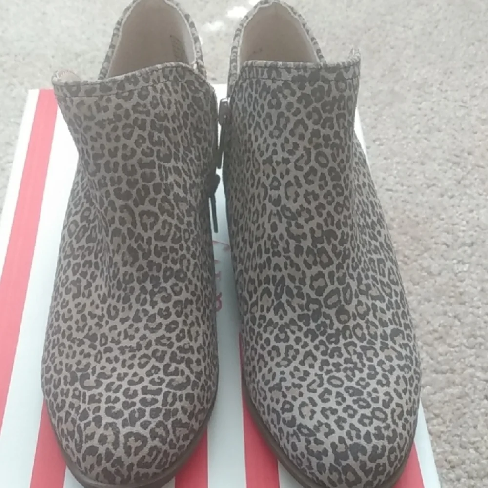 Leopard Print Ankle Boots,  NEW, - Picture 4 of 6